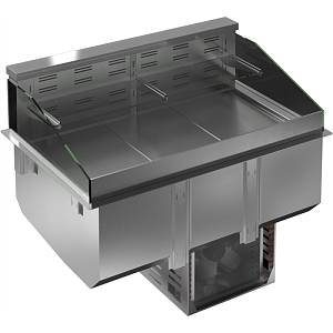 Electrolux Professional D13C3 DROP-IN REFRIGERATED WELL, VENTILATED, 1 REF. SHELF AND 1 NEUTRAL SHELF, 3GN (CODE 341051)