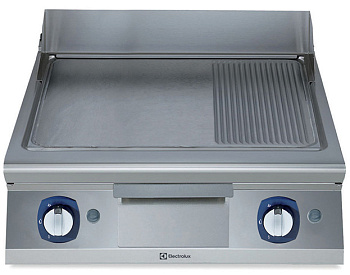 GAS FRYTOP(16KW)SMOOTH+RIBB.SLOPED 800MM (Code 391059)