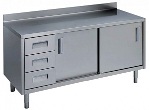 Electrolux Professional MTA1610SXP TISCH,AUFKANT. 3SCHUBL.LI.SCHIEBETÜ.1600 (Code 132695)