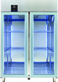 ecostore 2 Glass Door Digital Stainless Steel Refrigerator, 1430lt (+2/+10), AISI 304 Remote (Code 725345)