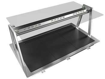 Drop-In Drop-in tempered glass top (3 GN container capacity) with A overshelf (Code 341181)