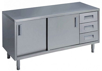 TABLE W/3 R/H DRAWERS+2 SLIDING D.1600MM (132690)