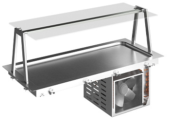 Drop-In Drop-in refrigerated stainless steel surface (4 GN container capacity) with A overshelf (Code 341173)