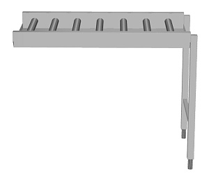 Electrolux Professional HSLRCEP11 Handling System for Dishwasher Conveyor, long rollers with end plate (Code 865196)