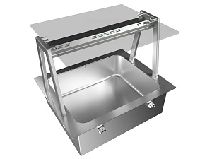 Electrolux Professional D01C2 Drop-In Drop-in bain-marie, with one well (2 GN container capacity) and A overshelf (Code 341162)