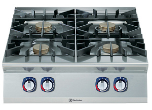 Electrolux Professional E9AALAAOMEE Modulare Großküchengeräteserie 900XP Gaskochfeld mit 4 Brennern (jeweils 10 kW) und 3-mm-Arbeitsplatte (Code 391458)