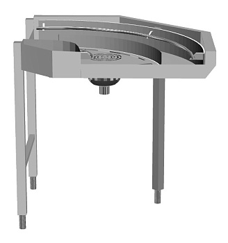 Handling System for Rack Type Loading Dishwashing Driven 90° Curve - Clockwise direction (Code 865247)