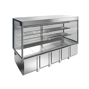 Electrolux Professional D15R5 DROP-IN REMOTE REFRIGERATED WELL WITH REFRIGERATED DISPLAY, SQUARED, MEDIUM SERVICE - 4 HOURS - 5GN (CODE 341117)