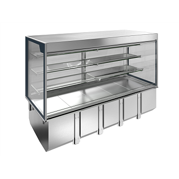 DROP-IN REMOTE REFRIGERATED WELL WITH REFRIGERATED DISPLAY, SQUARED, MEDIUM SERVICE - 4 HOURS - 5GN (CODE 341117)