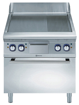 EL. FRYTOP SMOOTH+RIBB.SLOPED+OVEN 800MM (Code 391071)