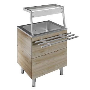 Electrolux Professional F10C2AF01W REFRIGERATED WELL, STATIC, 2GN H=900MM OVERSHELF W/LED LIGHTS (CODE 322090)