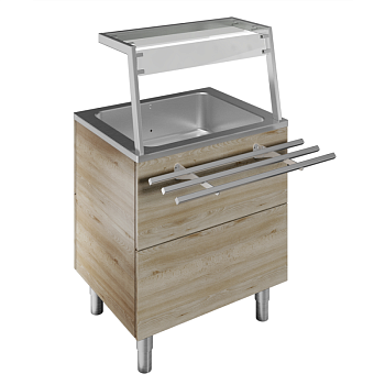 REFRIGERATED WELL, STATIC, 2GN H=900MM OVERSHELF W/LED LIGHTS (CODE 322090)