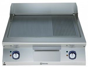 Electrolux Professional E9IIMIAOMEA Modular Cooking Range Line 900XP 800mm Electric Fry Top, Smooth and Ribbed Brushed Chrome Plate (Code 391359)