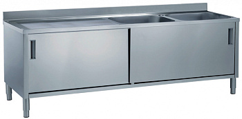 Standard Preparation 2000 mm Cupboard Sink with 2 Bowls & Left Drain (Code 133253)