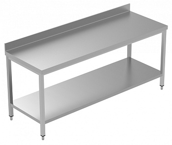WORK TABLE  2000 MM+UPSTAND+LOWER SHELF (134104)
