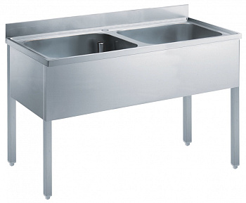 SOAKING SINK UNIT 2 BOWLS 1600MM (132545)