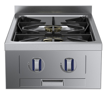 Modular Cooking Range Line thermaline 85 - 2-Burner Gas Top with Ecoflam, 1 Side, Backsplash (Town Gas) (Code 593105)