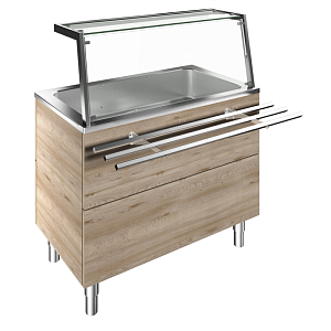 Electrolux Professional F03H3AF01W BAIN-MARIE, AIR VENTILATED, 3GN H=900MM OVERSHELF W/LED LIGHTS (CODE 322082)