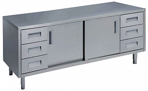 Electrolux Professional MTA2000PN Standard Preparation 2000 mm Table with 3 + 3 Drawers & Sliding Doors (Code 133265)