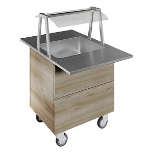 Electrolux Professional F11C2AW02S REFRIGERATED WELL, STATIC WITH FAN, 2GN+WHEELS H=900MM OVERSHELF W/LED LIGHTS (CODE 322030)