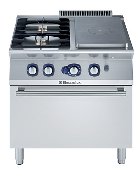 Electrolux Professional E7STGH30G0 GAS-GLÜHPLATTE + 2 FLAMMEN + OFEN 800 (Code 371009)