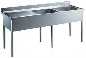 Electrolux Professional LG2126SXE SINK UNIT 2 BOWLS + L/H DRAINER 2100 MM (133574)