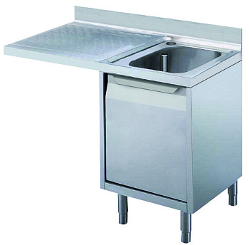 Standard Preparation 1200 mm Cupboard Sink for Dishwasher with 1 Bowl & Left Drainer (Code 132929)