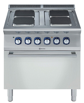 Electrolux Professional E7ECMH4QE6 4-HOT SQ.PLATE EL.RANGE+OVEN 800MM-440V (Code 371151)