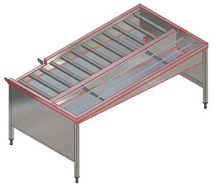 Electrolux Professional HSSMF4RL MANUAL SORT.TABLE,4 BASK,R>L,2130,FRONT (Code 865091)