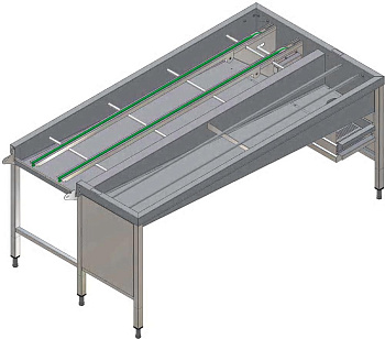 AUTOM. SORTING TABLE,6 BASK.,R&gt L,3150 MM (Code 865069)