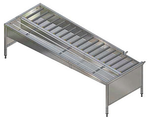 Electrolux Professional HSSMF6LR MANUAL SORT.TABLE,6 BASK,L&gt R,3150,FRONT (Code 865089)