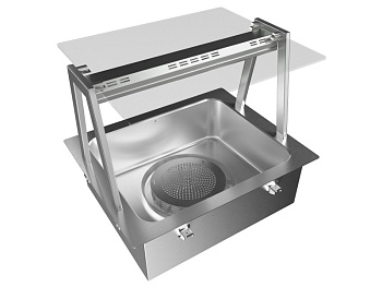Drop-In Drop-in bain-marie, air ventilated, with one well (2 GN container capacity) and A overshelf (Code 341159)