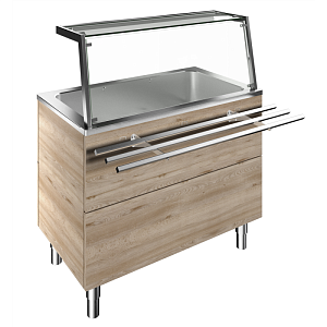 Electrolux Professional F01H3AF01W BAIN-MARIE, WATER, SINGLE WELL, 3GN H=900MM OVERSHELF W/LED LIGHTS (CODE 322076)