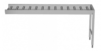 Handling System for Dishwasher Conveyor, long rollers with end plate (Code 863046)