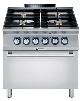 Electrolux Professional E7GCGH4CE0 4-FLAMMEN-GASHERD + ELT. OFEN 800 MM (Code 371003)