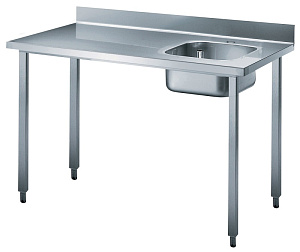 Electrolux Professional BTD12R7 WORK TABLE WITH R/H BOWL+UPSTAND 1200MM (132643)