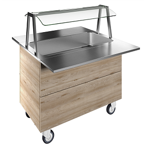 Electrolux Professional F01H3AW02S BAIN-MARIE, WATER, SINGLE WELL, 3GN+WHEELS H=900MM OVERSHELF W/LED LIGHTS (CODE 322001)