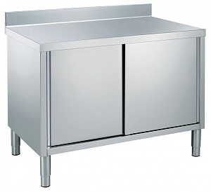 Electrolux Professional MTN1410PN Standard Preparation 1400 mm Worktop Cupboard with Upstand,Shelf & Sliding Doors (Code 132778)