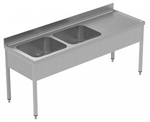 Electrolux Professional GLG2126DXE 2-BECKENSPÜLE TROPFFLÄCHE RECHTS 2100 MM (Code 134070)