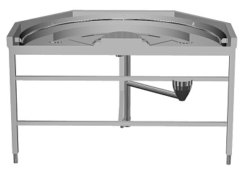 Handling System for Rack Type Unloading Dishwashing Driven 180° Curve - Clockwise direction (Code 865251)