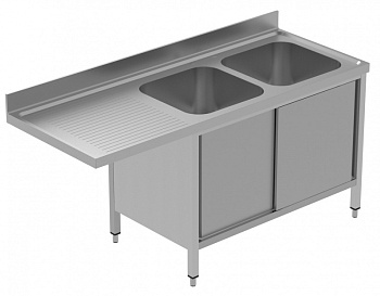 SINK CUPBOARD DW 2BOWLS+L/H DRAINER 1800 (134147)