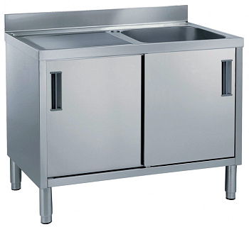 Electrolux Professional MLA1216SXP SPÜLENSCHRANK, 1BECKEN+ABL.-BORD LI.1200 (Code 132703)