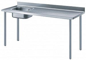 Electrolux Professional TL1810SXE WORK TABLE WITH L/H BOWL+UPSTAND 1800 MM (133512)