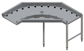 90° CURVE FOR ROLLER CONVEYOR, KNOCKDOWN (Code 865011)