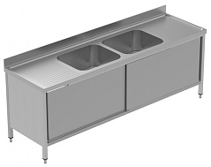 Electrolux Professional GLG2426P SINK CUPBOARD 2 BOWLS + DRAINERS 2400MM (Code 134143)