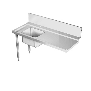 Electrolux Professional BHRPT6B16L Handlingsystem für Korbtransportmaschinen Vorspültisch mit Becken 600 x 500 mm, L > R, 1600 mm (Code 865409)