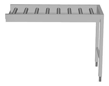 Handling System for Dishwasher Conveyor, long rollers with end plate (Code 863039)