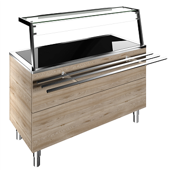 TEMPERED GLASS TOP, 4GN H=900MM OVERSHELF W/LED LIGHTS (CODE 322086)