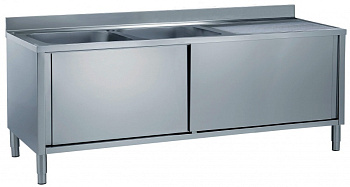 CUPB.SINK 2 BOWLS(500X500)R/H DRAIN.1800 (133047)