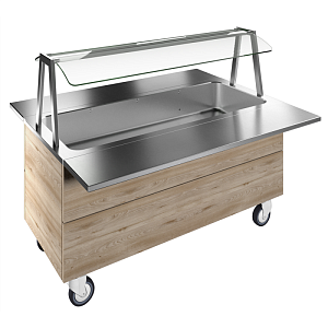 Electrolux Professional F10C4KW02S REFRIGERATED WELL, STATIC, 4GN+WHEELS H=750MM OVERSHELF W/LED LIGHTS (CODE 322062)